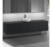 neoro n50 Ensemble de meubles l : 220 cm, 6 tiroirs, lavabo Ø 40 cm blanc mat,, BN0064WM+2#BN0421BM+BN0423BM+BN0415BM,