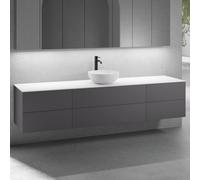 neoro n50 Ensemble de meubles l : 220 cm, 6 tiroirs, lavabo Ø 45 cm blanc mat,, BN0106WM+2#BN0421GR+BN0423GR+BN0415WH,
