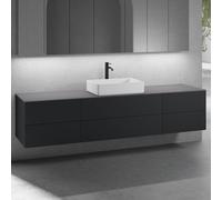 neoro n50 Ensemble de meubles l : 220 cm, 6 tiroirs, lavabo l : 58 cm blanc mat,, BN0065WM+2#BN0421BM+BN0423BM+BN0415GR,