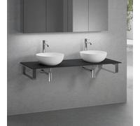 neoro n50 Plan de toilette avec deux vasque l: 140,5 H: 30 P: 51,5 cm, 2#BN0064WM+BN0408BM+BN0504BM+2#BN000003+BN000002,