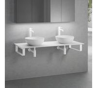 neoro n50 Plan de toilette avec deux vasque l: 140,5 H: 30 P: 51,5 cm, 2#BN0064WM+BN0408WM+BN0504WM+2#BN000004+BN000001,
