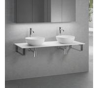 neoro n50 Plan de toilette avec deux vasque l: 140,5 H: 30 P: 51,5 cm, 2#BN0106WM+BN0408WH+BN0504WM+2#BN000003+BN000001,