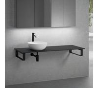 neoro n50 Plan de toilette avec vasque à poser l: 140,5 H: 30 P: 51,5 cm, BN0064WM+BN0408BM+BN0504BM+2#BN000005+BN000002,