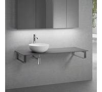neoro n50 Plan de toilette avec vasque à poser l: 140,5 H: 30 P: 51,5 cm, BN0064WM+BN0408GR+BN0504BM+2#BN000003+BN000002,