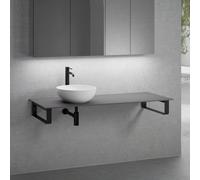 neoro n50 Plan de toilette avec vasque à poser l: 140,5 H: 30 P: 51,5 cm, BN0106WM+BN0408GR+BN0504BM+2#BN000005+BN000002,