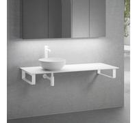 neoro n50 Plan de toilette avec vasque à poser l: 140,5 H: 30 P: 51,5 cm, BN0106WM+BN0408WM+BN0504WM+2#BN000004+BN000001,