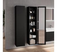 neoro n50 stripes Colonne avec miroir intérieur l: 40 H: 180 cm, 1 porte, charnières réversibles, BN0495BBM,
