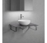 neoro n50 vasque à poser Ø 40 H : 14 cm, avec plan de toilette sans découpe l : 80,5 H : 1 P : 51,5 cm, BN0064WM+BN0402GR+BN0501BM+2#BN000003,