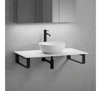 neoro n50 vasque à poser Ø 45 H : 14 cm, avec plan de toilette sans découpe l : 100,5 H : 1 P : 51,5 cm, BN0106WM+BN0403WH+BN0502WM+2#BN000005,