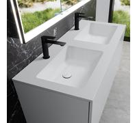 neoro n50 Vasque double ultra plate à encastrer l : 120,5 P : 51,5 cm, BN0098WM,