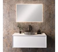 neoro n60 Meuble bas l: 120 cm, 1 tiroir, vasque n40 diamant Ø 40 cm fumé inspire, avec miroir éclairé n20,, BN0757WM+BN0749FT+BEA038MI,