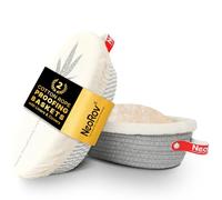 NeoRov Banneton Lot de 2 corbeilles à pain ovales - Bols à l'épreuve du levain - Fournitures de cuisson avec doublure et housse en tissu - Panier à baneton en corde de coton pour la cuisson