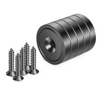 Neosmuk Aimants de 20 mm de diamètre, parfaits pour mur en bois, tableau blanc, porte, maison, cuisine, bureau (noir, 5 pièces)
