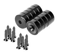 Neosmuk Lot de 10 aimants de 20 mm de diamètre, parfaits pour mur en bois, tableau blanc, porte, maison, cuisine, bureau (noir)