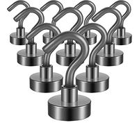 Neosmuk Lot de 10 crochets et magnétiques, 10 kg + aimants en néodyme extra puissants pour barbecue, support magnétique, atelier (bronze rouge)