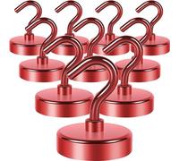 Neosmuk Lot de 10 crochets magnétiques très résistants, aimants puissants avec crochet pour réfrigérateur, crochets industriels super résistants en néodyme pour suspension, cintre magnétique pour