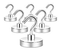 Neosmuk Lot de 6 crochets magnétiques très résistants, aimant puissant avec crochet pour croisière, crochets industriels super résistants pour accrocher