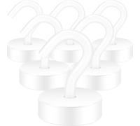 Neosmuk Magnethaken,18kg Magnet Haken Extra Stark für Spind Organizer,Neodym Magnete,Haken Magnetisch Sehr Stark für Werkstatteinrichtung,Heckzelt,Grill,Kleiderhaken,Weiß