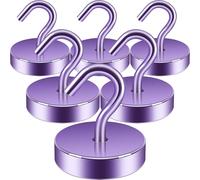 Neosmuk Magnethaken,30kg Magnet Haken Extra Stark für Spind Organizer,Neodym Magnete,Haken Magnetisch Sehr Stark für Werkstatteinrichtung,Heckzelt,Grill,Kleiderhaken,Lila