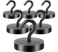 Neosmuk Magnethaken Schwarz,40kg Magnet Haken Extra Stark für Spind Organizer,Neodym Magnete,Haken Magnetisch Sehr Stark für Werkstatteinrichtung,Heckzelt,Grill,Kleiderhaken