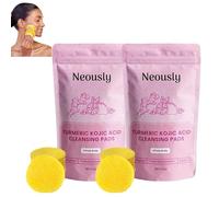 Neously Kojic Acid Pads,Turmeric Kojic Acid Cleansing Pads | 100% Natural Ingredients Kojic Acid and Turmeric Cleansing Pads, Reduce Blemishes & Dark Areas, Visible Results After Just One Use (2Pack)