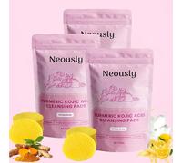 Neously Kojic Acid Pads,Turmeric Kojic Acid Cleansing Pads | 100% Natural Ingredients Kojic Acid and Turmeric Cleansing Pads, Reduce Blemishes & Dark Areas, Visible Results After Just One Use (3Pack)