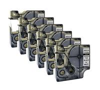 NEOUZA 18051 S0718260 Lot de 6 étiquettes de câble thermorétractables pour DYMO Rhino IND Pro Industrial Longueur 1,5 m Noir sur blanc 6 mm