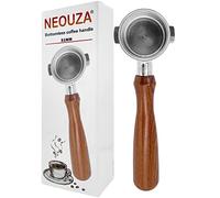 NEOUZA 51mm 2 Eears Espresso Bottomless Portafilter pour Delonghi Stilosa Icona ECP31.21 ECP33.21 ECP35.31 ECP36.31, acier inoxydable 304 avec panier non pressurisé