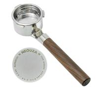 NEOUZA 58mm Portafilter sans fond 3 oreilles pour CASABREWS | Conception plat-sur-comptoir, écran de puck de 0,2 mm, panier non pressurisé de 18 g, extraction visible