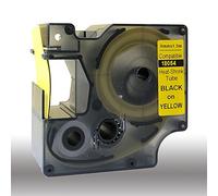 NEOUZA Compatible pour DYMO 18054 S0718290 Rhino IND Industrielles Gaine Thermorétractable Étiquette cassette longueur 1.5m (noir sur jaune, 9mm)