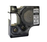 NEOUZA Compatible pour DYMO 18055 S0718300 Rhino IND Industrielles Gaine Thermorétractable Étiquette cassette longueur 1.5m (noir sur blanc, 12mm)
