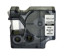 Neouza Compatible pour DYMO Rhino IND Vinyle Label Tape 3/8" Noir sur blanc