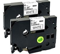 NEOUZA Lot de 2 cartouches de ruban adhésif Tze Tz Tz pour imprimante Brother P-Touch laminé 6 mm x 8 m (TZe-Fx211 Noir sur blanc)