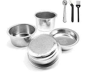 NEOUZA Panier filtrant en acier inoxydable 51 mm, compatible Delonghi et Breville. Cadeau : filtre aveugle et pince à cuillère