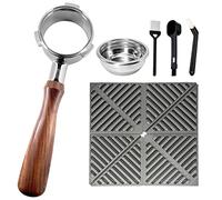 NEOUZA Porte-filtre à trois oreilles sans fond 58 mm pour machine à café expresso compatible avec SMEG EGF03 Breville Sage Barista Max en acier inoxydable (coffret cadeau)