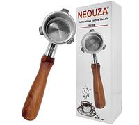 NEOUZA Porte-filtre expresso sans fond compatible avec Delonghi La Specialista EC9155/9335/9355/9665 en acier inoxydable 304 avec panier filtre non pressurisé (poignée en palissandre) 51 mm