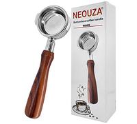 NEOUZA Porte-filtre sans fond de 58 mm pour machine à café expresso compatible avec Gemilai 304 en acier inoxydable à deux oreilles avec panier filtrant (E61 universel)