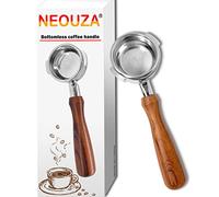 NEOUZA Porte-filtre sans fond de 58 mm pour machine à café expresso compatible avec Nuova Simonelli 304 en acier inoxydable à deux oreilles avec panier filtrant