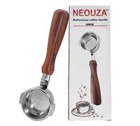 NEOUZA Porte-filtre sans fond de 58mm pour machine à café expresso compatible avec Breville Sage BES900, BES920, BES980, BES990 304 en acier inoxydable à deux oreilles avec panier filtrant