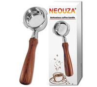 NEOUZA Porte-filtre sans fond pour machine à café expresso 58 mm compatible avec GAGGIA Classic Pro 304 en acier inoxydable à deux oreilles avec panier filtrant