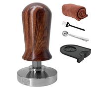 NEOUZA Tamper pour café expresso calibré professionnel avec base plate en acier inoxydable 870 875 878 et poignée en bois à ressort compatible avec Sage/Breville 870 875 878 53 mm