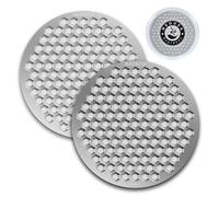 NEOUZA V4 - Écran de disque espresso de 0,8 mm d’épaisseur, maille en nid d’abeille à double couche en acier inoxydable pour panier de porte-filtre à café (2 pièces, argent, 58 mm)