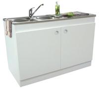 Meuble sous évier DECLIQ 120X60cm 2 portes avec charnières invisibles - NÉOVA - S13N22120