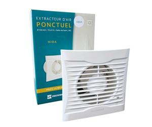 neoventil HIDA B-V0 - Extracteur d'air intermittent pour Salle de Bain, WC et Cuisine - Interrupteur - Silencieux - Résistant à l'Eau - Installation Murale et Plafond