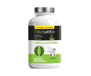 NEOVETO Articulations du Chien - 120 Comprimés Naturels - Arthrose du Chien - Anti-inflammatoire - Principes Actifs approuvés par Les Services Vétérinaires - Fabriqué en France - Version espagnole