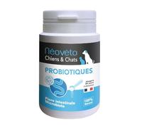 NEOVETO - Probiotiques - Poudre de Pro et prébiotiques pour Chien & Chat - 90 cuillérées - Actifs agréés par Les Services vétérinaires français - Fabriqué en France - Facile à administrer