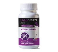 NEOVETO - Vermipurge Chiens Sensibles - Vermifuge Haute Tolérance naturels - Actifs agréés par Les Services Vétérinaires Français - Fabriqué en France - Facile à administrer - 15 comprimés appétants