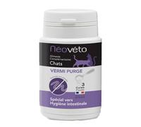 Néovéto - Vermipurge - Vermifuge pour Chat en Poudre Naturelle - Actifs agréés par Les Services Vétérinaires Français - Fabriqué en France - Facile à administrer