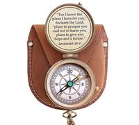 NEOVIVID Boussole gravée « for I Know The Plans I Have for You » - Jeremiah 29 11 - Cadeau de baptême, Pâques, Anniversaire, fête des mères, fête des pères, Remise de diplôme, Mariage