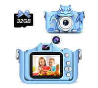 NEOVSUNY Appareil Photo Enfant, 2.0 Pouces Appareil Photo Numérique, 20MP/1080P Caméra Vidéo Selfie, Rechargeable Caméscope, avec Objectif Avant et Arrière, 32G, Cadeaux pour Enfants de 3 à 12 Ans